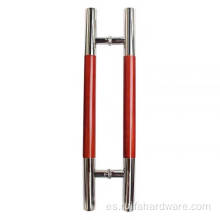 Manja de puerta de acero inoxidable rojo para la puerta de vidrio